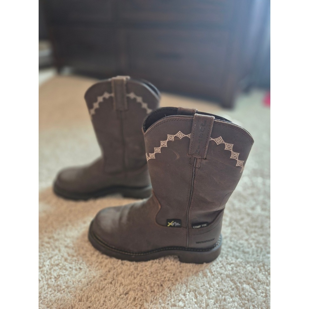 Justin Womens Waterproof Composite Toe Met Guard Work Boots Brown WKL9994 6.5 B